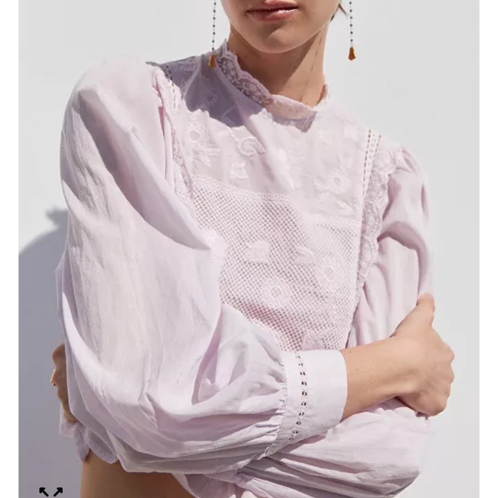 Mango Light Purple Lace Blouse - Picture 2 of 6